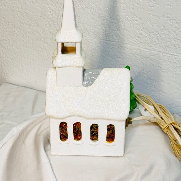 Vintage Lighted Snowy Church - Picture 5 of 12